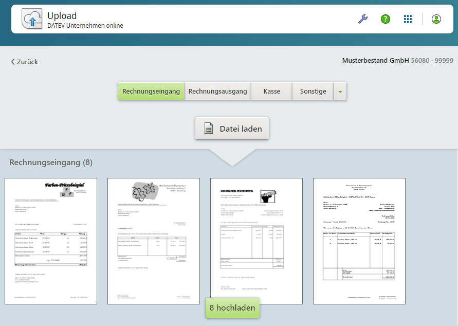 Upload Belege Datev